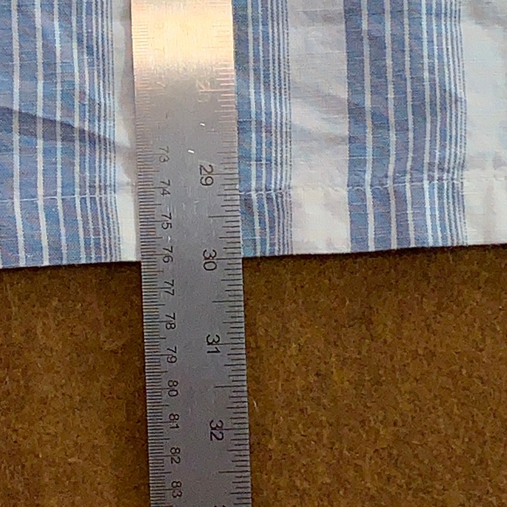 Madewell Mens Small Blue Striped Linen Cotton Short Sleeve Button Up Shirt NWT - Picture 9 of 10